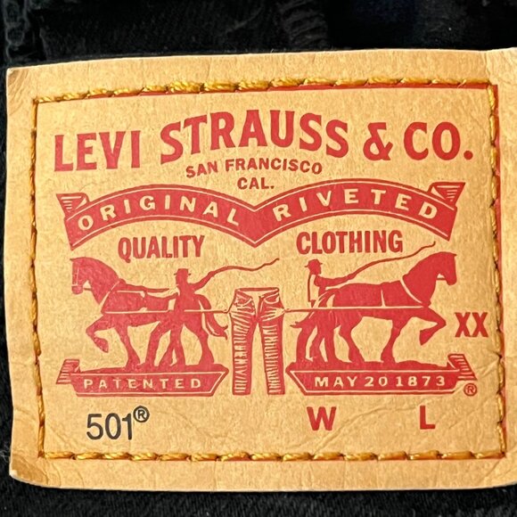 Levis 501 Women's Stretch Raw Hem Black Denim Shorts Size 30 Mid Rise Fly Button - Picture 5 of 11
